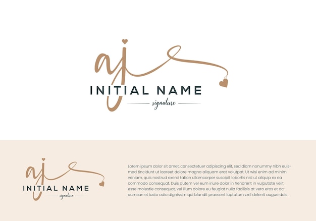 aj initial feminine handwriting logo