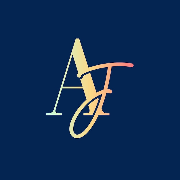 Vector aj initial logo design with elegant handwriting style aj signature logo or symbol for wedding