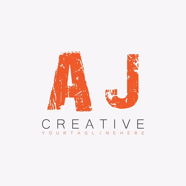 AJ initiële monogram logo met letter creatief ontwerp