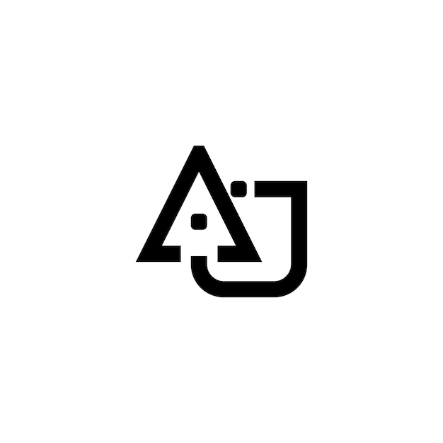 AJ monogram logo ontwerp brief tekst naam symbool monochroom logo alfabet karakter eenvoudig logo