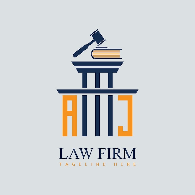 Vector aj set of modern law firm justice logo design vector graphic template