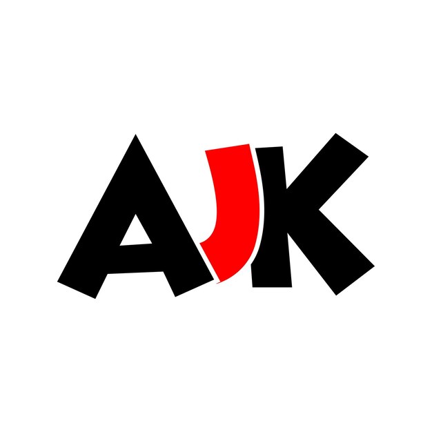 Vector ajk negative space logo design