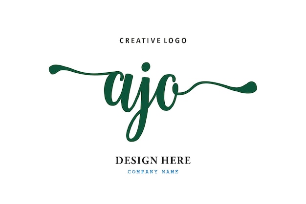 Vettore il logo lettering ajo è semplice, facile da capire e autorevole