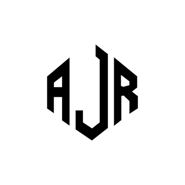 AJR letter logo design with polygon shape AJR polygon and cube shape logo design AJR hexagon vector logo template white and black colors AJR monogram business and real estate logo