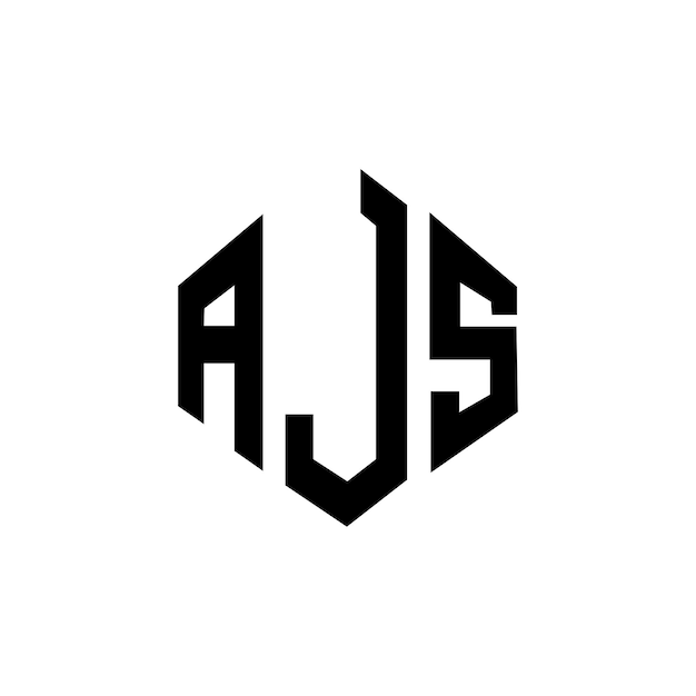 다각형 모양의 AJS 글자 로고 디자인 (AJS 다각형 및 큐브 모양 로고 디자인) AJS 육각형 터 로고 템플릿 (백색과 검은색) AJS 모노그램 비즈니스 및 부동산 로고