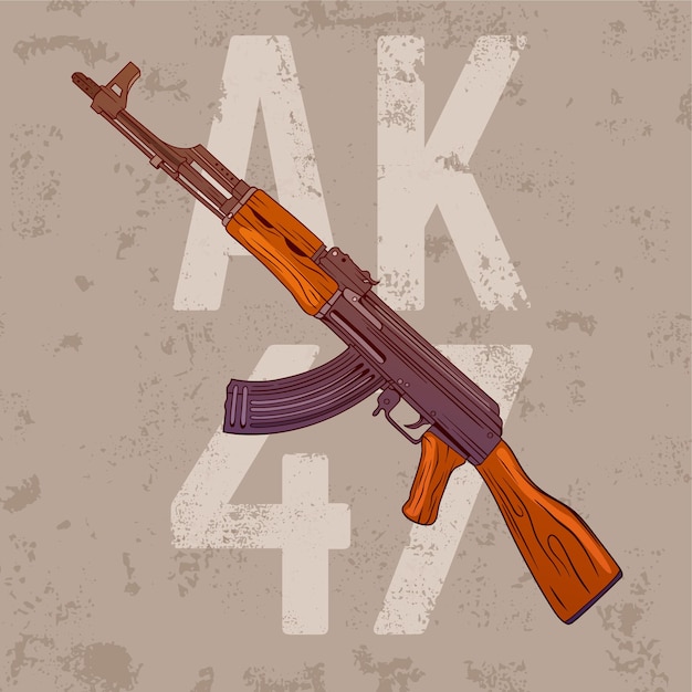 Premium Vector  Ak-47 weapon illustration