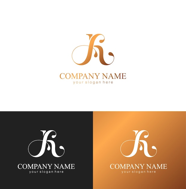 Vector ak-briefmonogram elegant luxe ka-logo kalligrafische stijl vectorontwerp luxe lineair creatief monogram