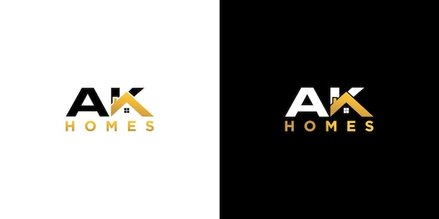 AK HOMES logo monogram vector pictogrammalplaatje