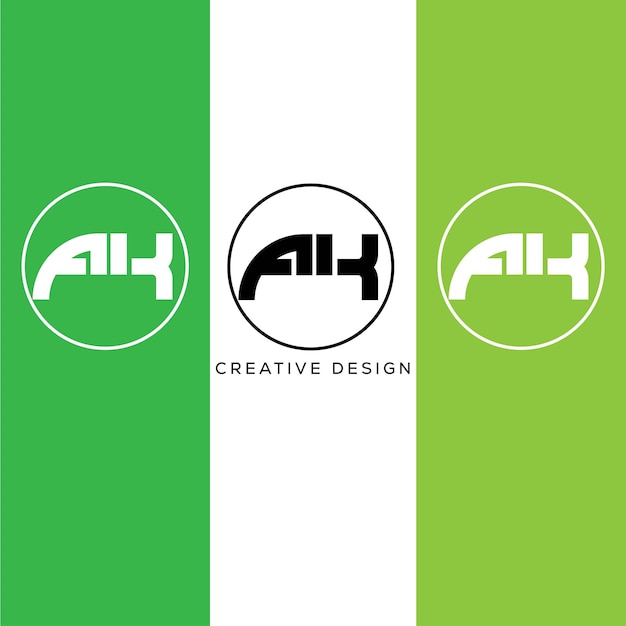 AK initia lletter logo design