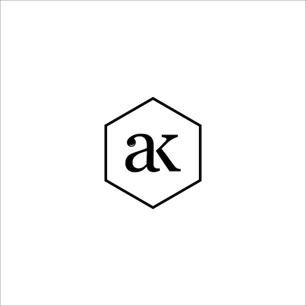 Ak ka ak lettere astratte logo monogramma