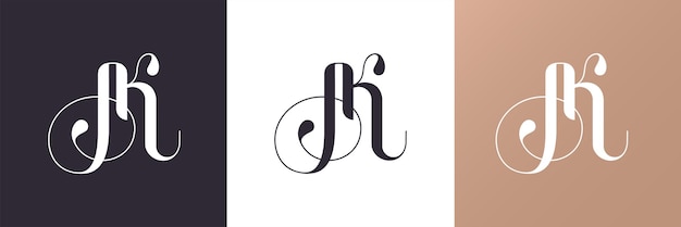 AK letter monogram Elegant luxury KA logo Calligraphic style Corporate identity and personal logo Vector design