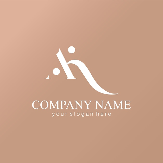 AK letter monogram Elegant luxury KA logo Calligraphic style Corporate identity and personal logo Vector design