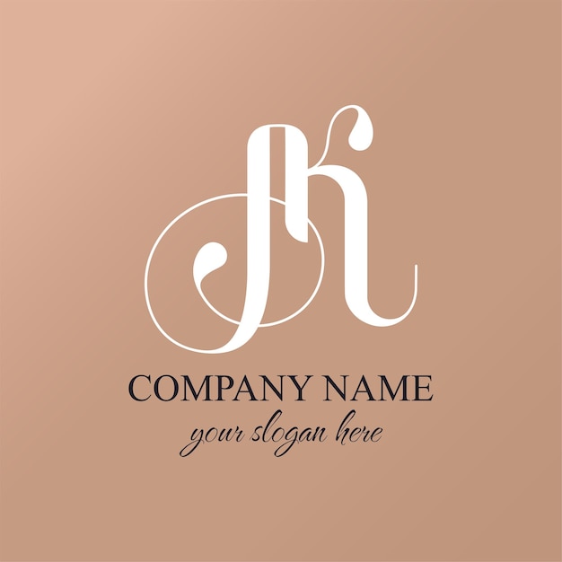 AK letter monogram Elegant luxury KA logo Calligraphic style Vector design Luxurious linear creative monogram