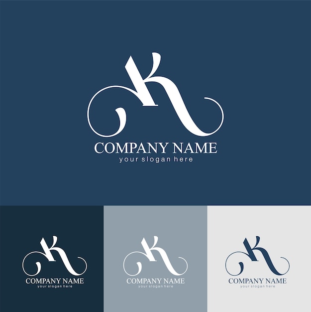 Монограмма буквы ак элегантный роскошный логотип каллиграфический стиль фирменный стиль и личный логотип векторный дизайн роскошная линейная креативная монограмма