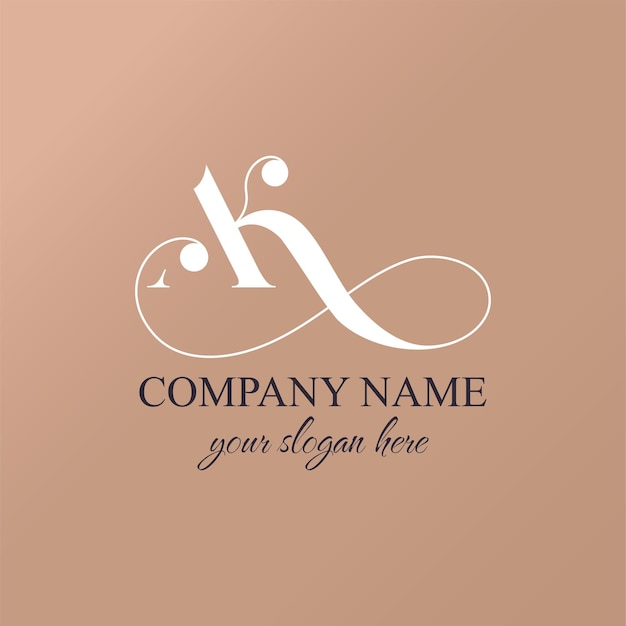 AK letter monogram Elegant luxury logo Calligraphic style Corporate identity and personal logo Vector design Luxurious linear creative monogram