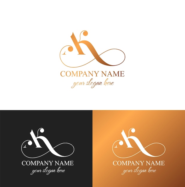Vettore monogramma lettera ak elegante logo di lusso stile calligrafico identità aziendale e logo personale design vettoriale lussuoso monogramma creativo lineare