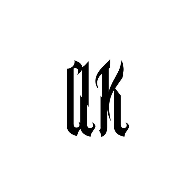 Вектор ak monogram logo дизайн буква текст имя символ монохромный логотип алфавит символ простой логотип