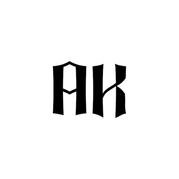 Ak monogram logo design lettera testo nome simbolo logo monocromatico carattere alfabeto semplice logo