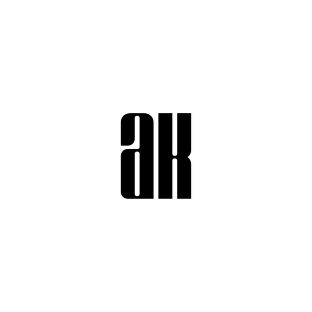 AK monogram logo design letter text name symbol monochrome logotype alphabet character simple logo