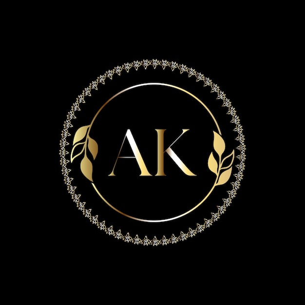 AK Monogram logotype for celebration, jewelry, wedding, greeting card, invitation Vector Template