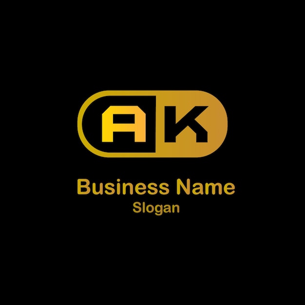 AK332 글자 AK 로고 디자인