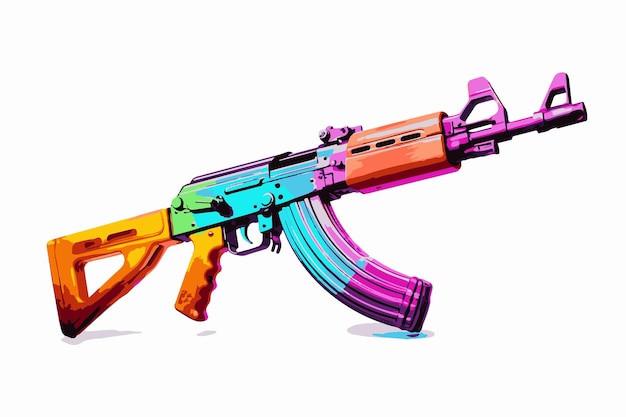 ak47 assault rifle gun png geïsoleerd