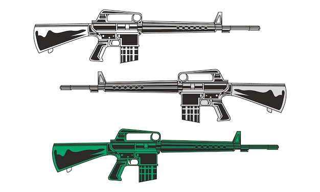 Набор иллюстраций пистолета Ak47