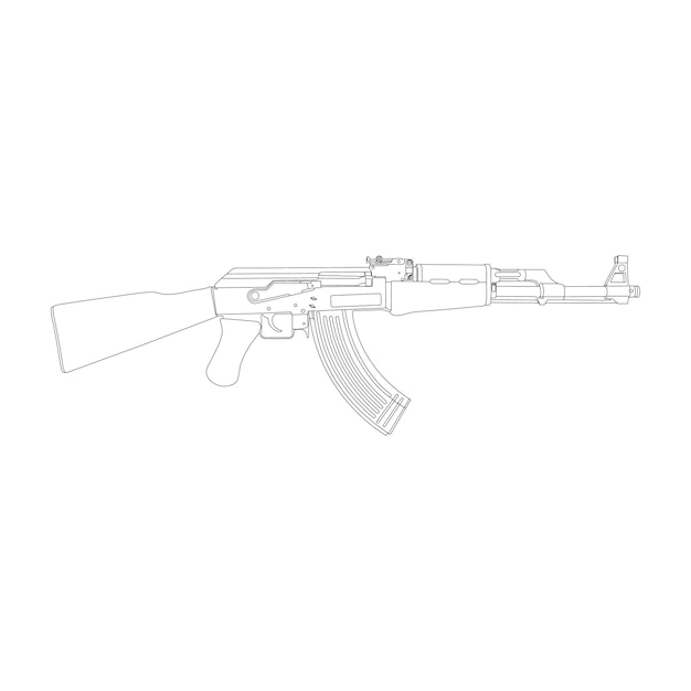 Vettore ak47 linea arte 21