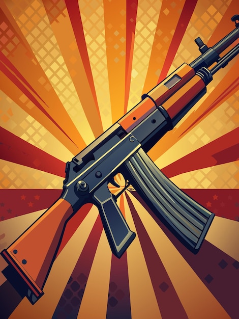 AK47 ベクトル グラフィックス イラスト EPS ソース ファイル フォーマット 損失なし スケール アイコン デザイン