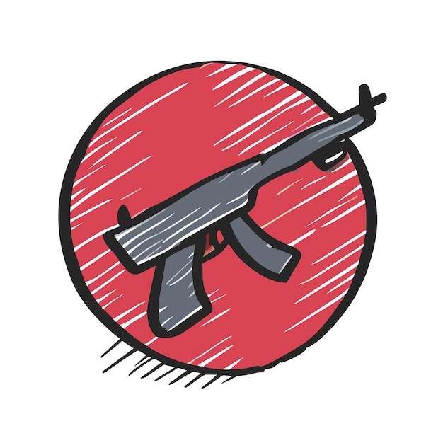 AK47 vector graphics illustration EPS source file format lossless scaling icon design