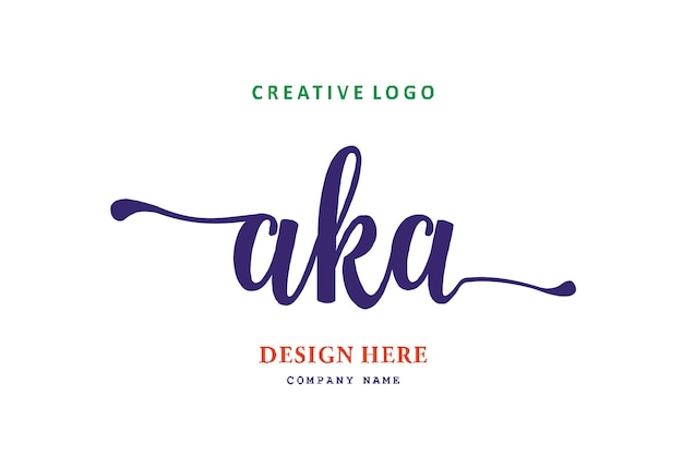 AKA lettering logo is simple easy to understand and authoritative