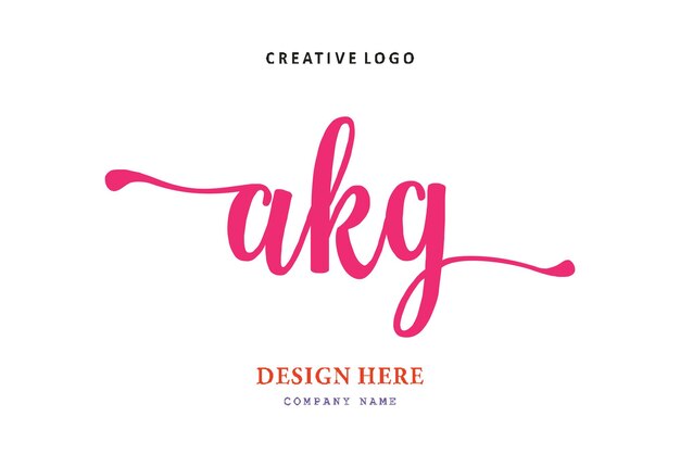 AKG lettering logo is simple easy to understand and authoritative