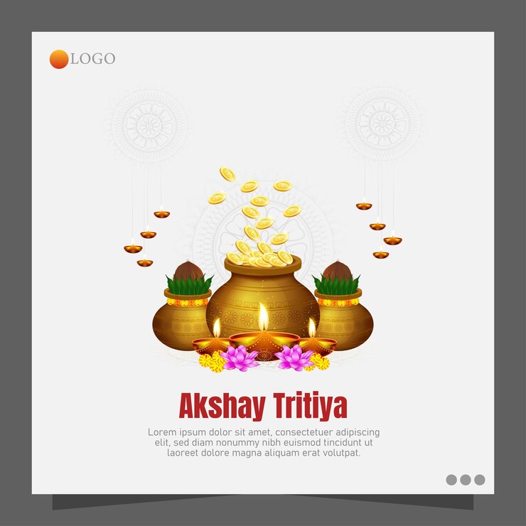 वेक्टर akhshaya tritiya also known as akha teej is a hindu festival celebrated on the third lunar day