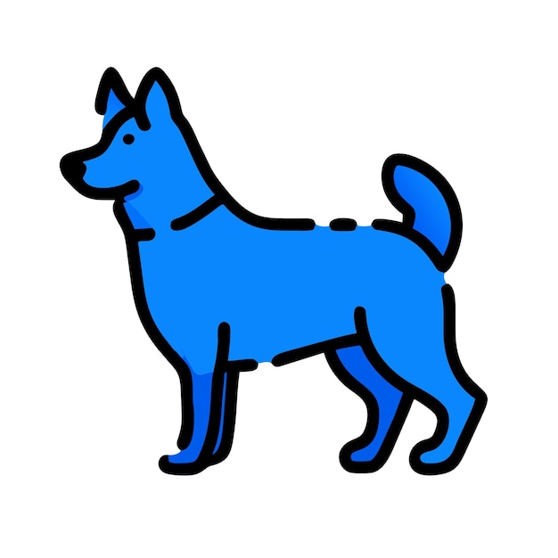 Vector akita dog blue icon vector illustration