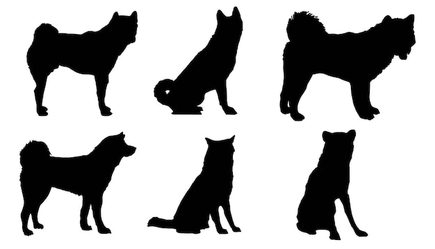 Akita Dog Silhouette Pack