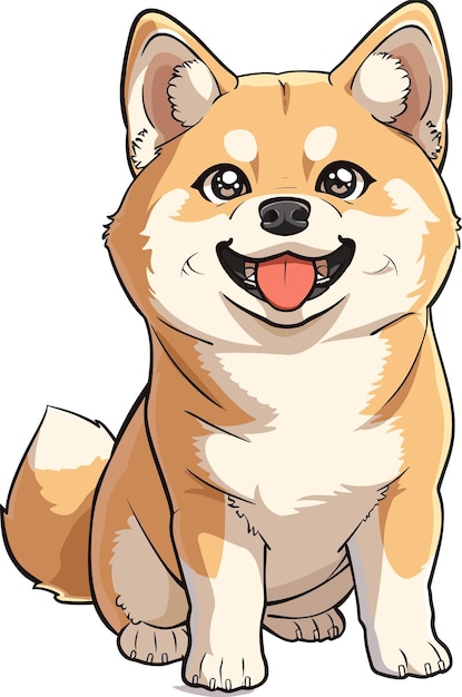 Akita Inu Hond schattige vectorkunst illustratie