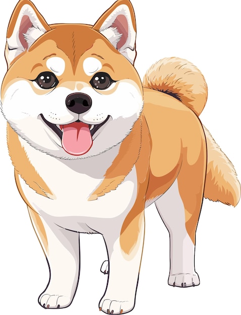 Akita Inu Hond schattige vectorkunst illustratie