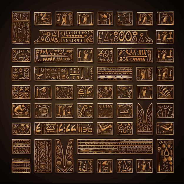 Vector akkadian cuneiform assyrian and sumerian writing