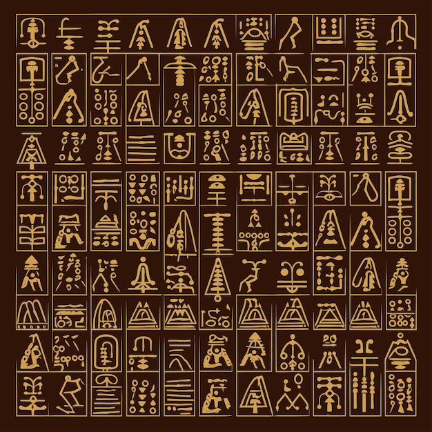Vettore scrittura cuneiforme akkadiana, assira e sumera