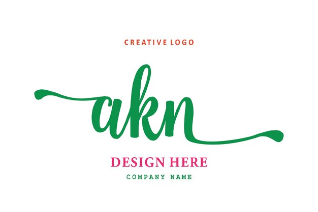 Vector akn lettering logo is simple easy to understand and authoritative