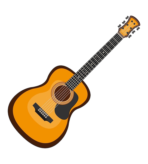 akoestische gitaar muziekinstrument platte stijl vector illustratie