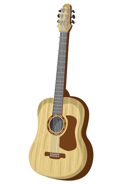 Akoestische gitaar. Vector geïsoleerde illustratie.