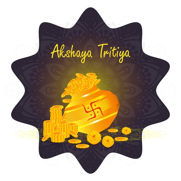 Akshaya Tritiya 人々が金を買うインドのお祭り。ハッピー アクシャヤ トリティヤ インドのお祭り。