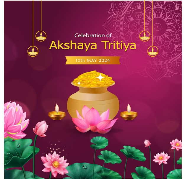 Вектор Пост в социальных сетях akshaya tritiya