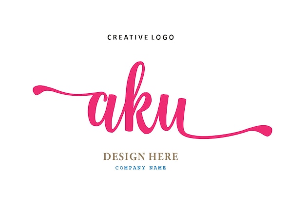 Vector aku lettering logo is simple easy to understand and authoritative