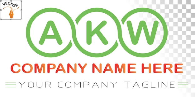 Vector akw letter logo design