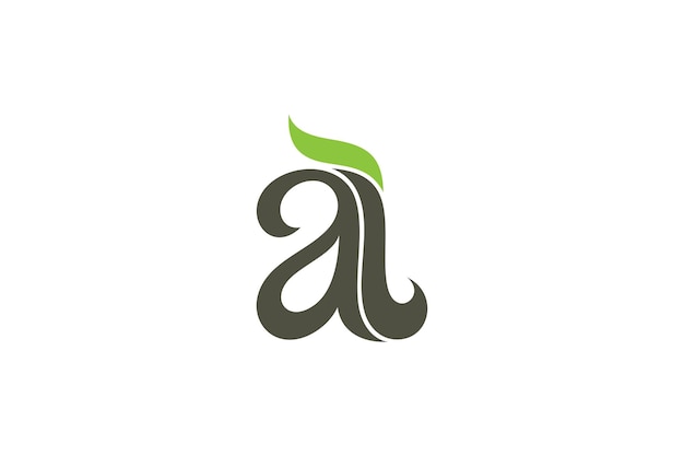 AL AL monogram logo vector met bladvorm