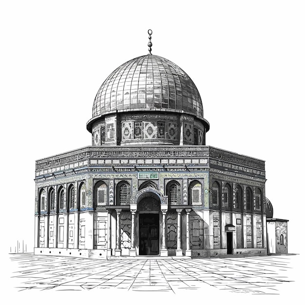 Vector al aqsa mosque sketch