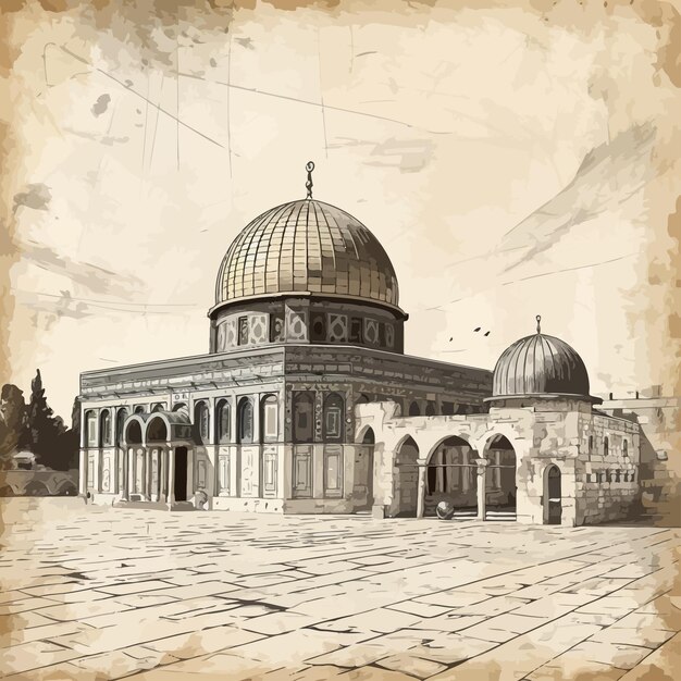 Vector al aqsa mosque sketch