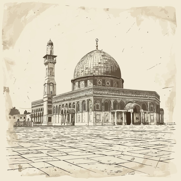 Vector al aqsa mosque sketch